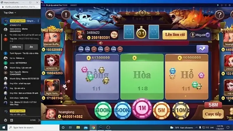 Chơi Game Long Hổ tại cf68 với nhiều phần thưởng hấp dẫn