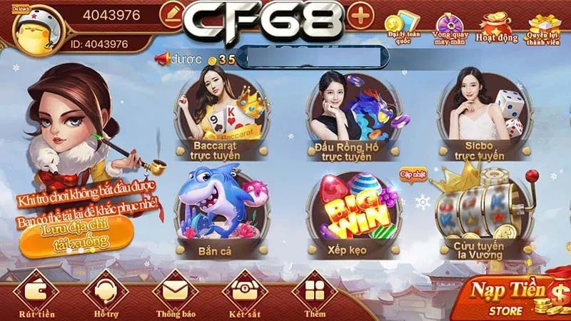 Gameplay đa dạng trên CF68FUN