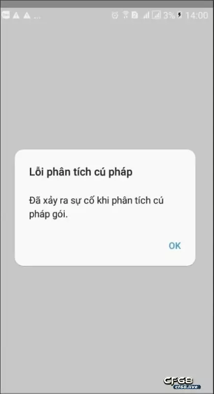 Lỗi cài đặt cf68 trên điện thoại android