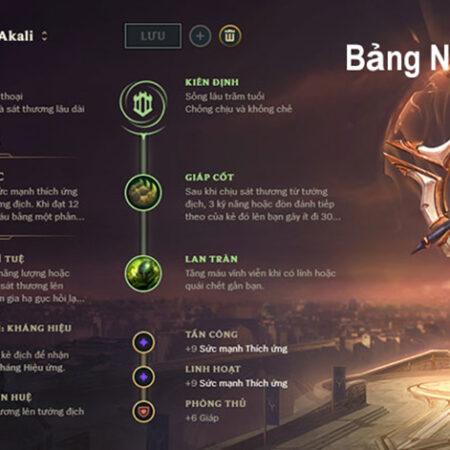 Bảng Ngọc Akali – Sức mạnh vượt trội cho sát thủ ánh trăng