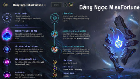 Bảng ngọc Miss Fortune chi tiết mùa mới, gợi ý lên đồ chuẩn