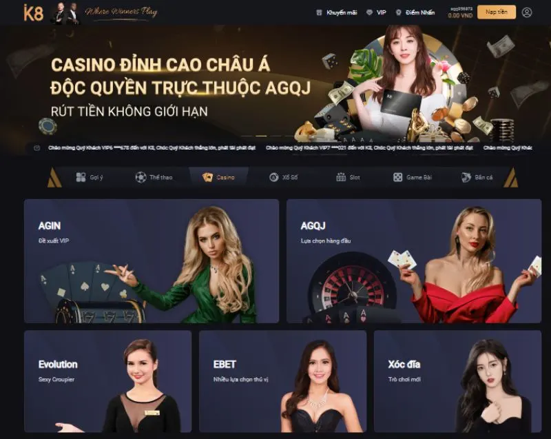 Đặc điểm nổi bật của Casino K8 là gì?