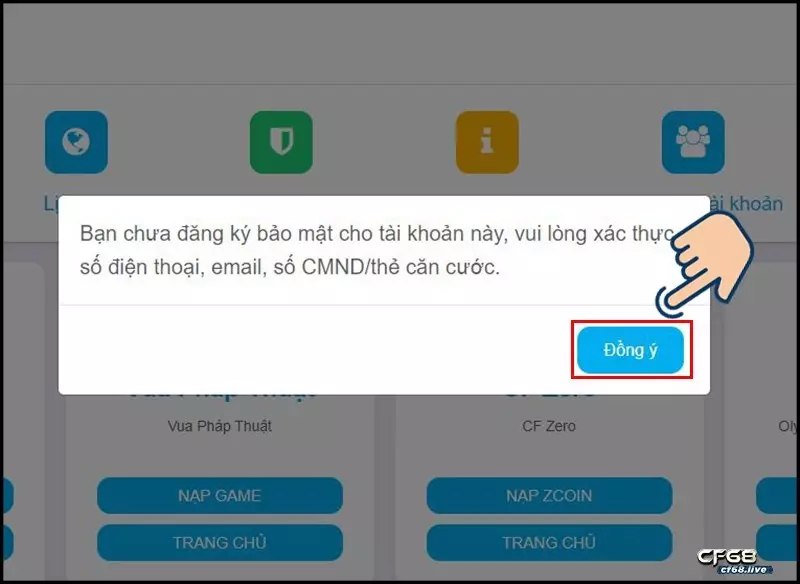 Thao tác cập nhật thông tin cá nhân cũng hết sức đơn giản để thực hiện