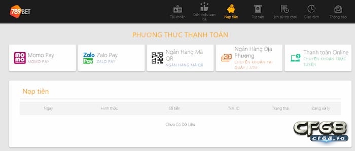 Hướng dẫn nạp tiền 789bet thông qua ví điện tử