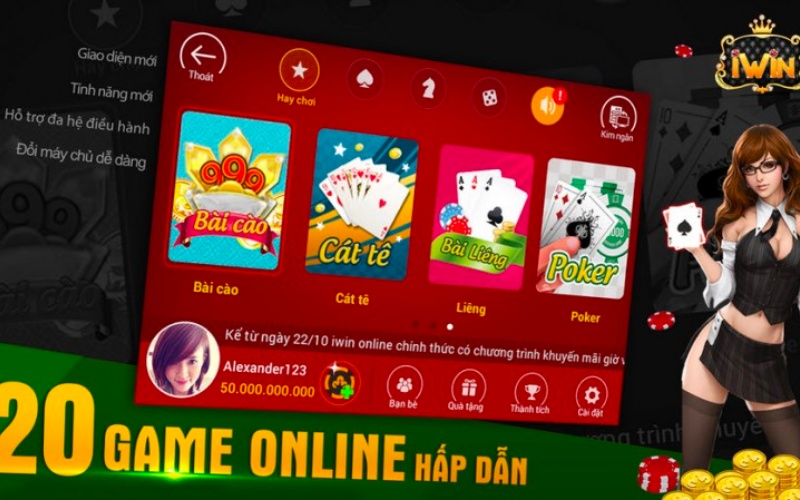 Iwin danh bai online – Top 4 game bài làm nên tên tuổi Iwin