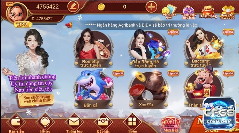 CF68 cung cấp kho game bài đồ sộ