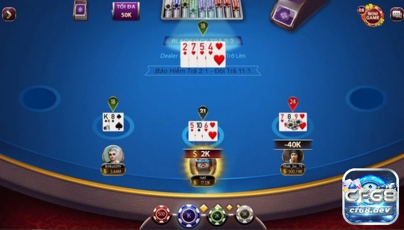 Blackjack xây dựng giao diện chơi