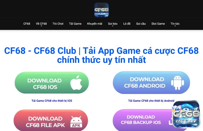 Ngoài CF68.DEV người chơi cũng có thể truy cập CF68.GAMES