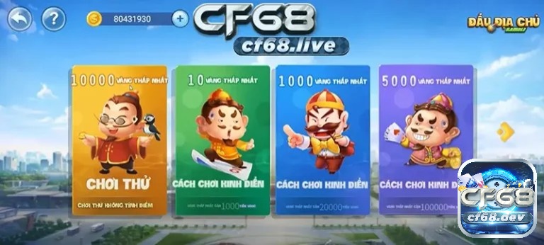 Tham gia chơi Đấu địa chủ hấp dẫn trên CF68 cổng game bài