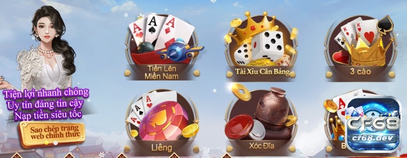 CF68 cổng game bài CF68 hàng đầu với đa dạng thể loại cược