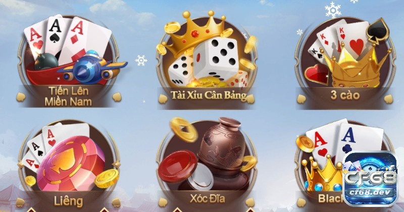 Đa dạng Game bài cho cược thủ chọn lựa khi tham gia CF68