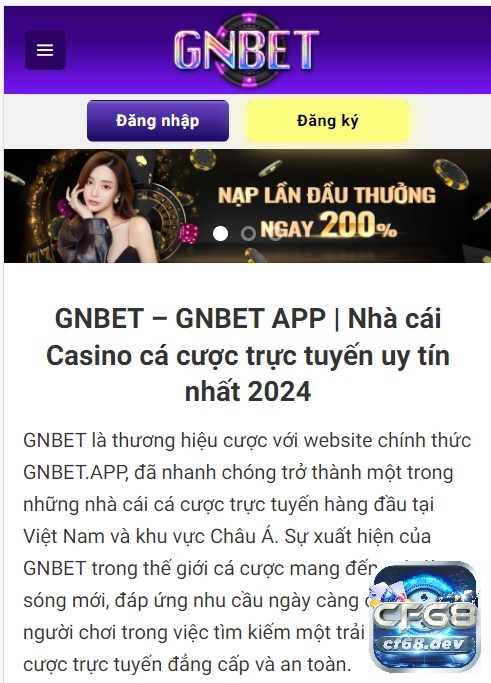 GNBET.APP thương hiệu cược uy tín trong làng giải trí hiện nay