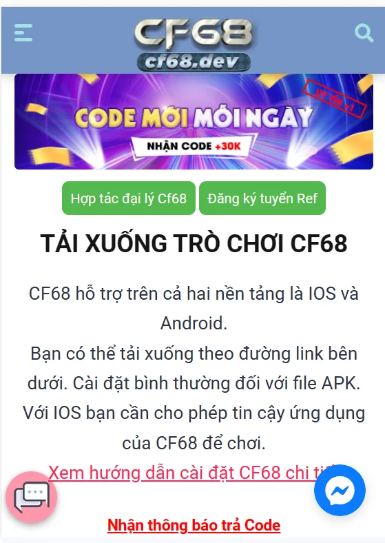 CF68.DEV là website chính thức của nhà cái CF68