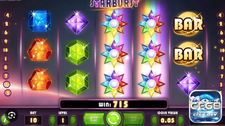 Đứng đầu với dòng Game Slot Mobile chính là STARBURST